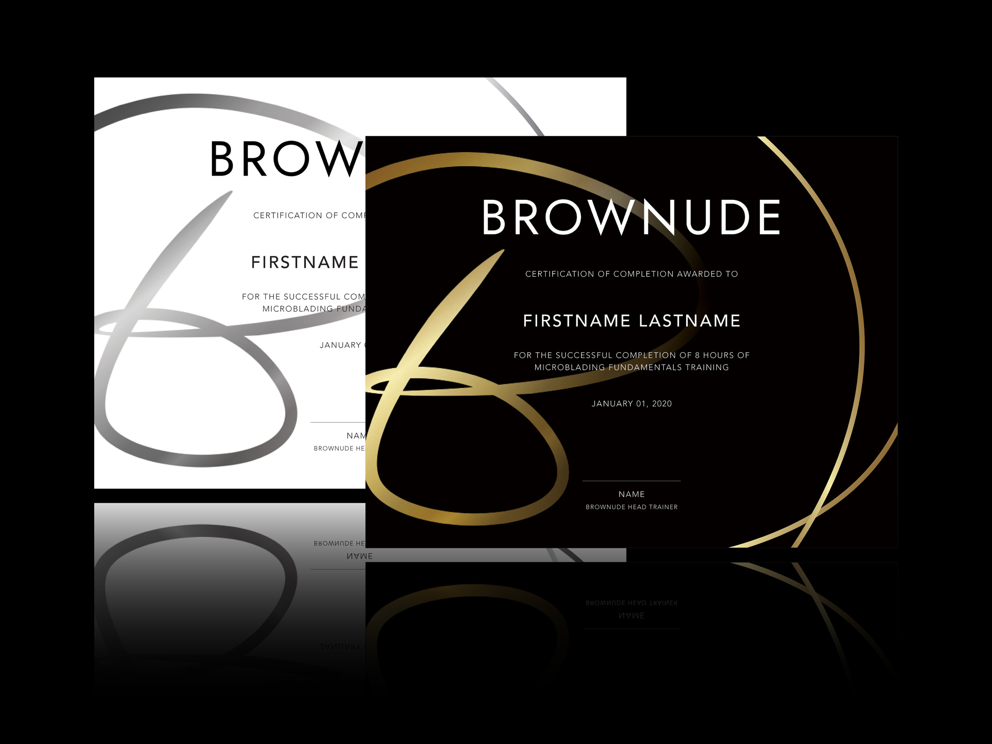 Brownude Certificates - Dark & Light Versions